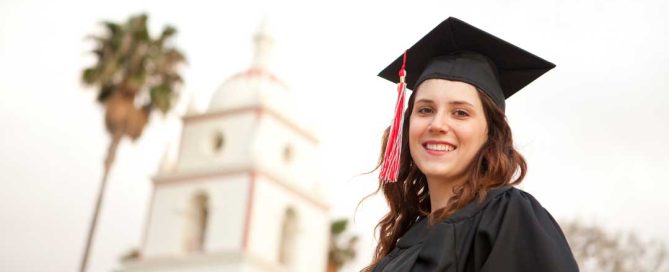 College graduate smiles