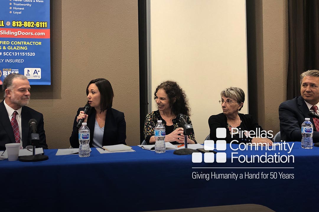 A panel discusses the results of a survey of older adults