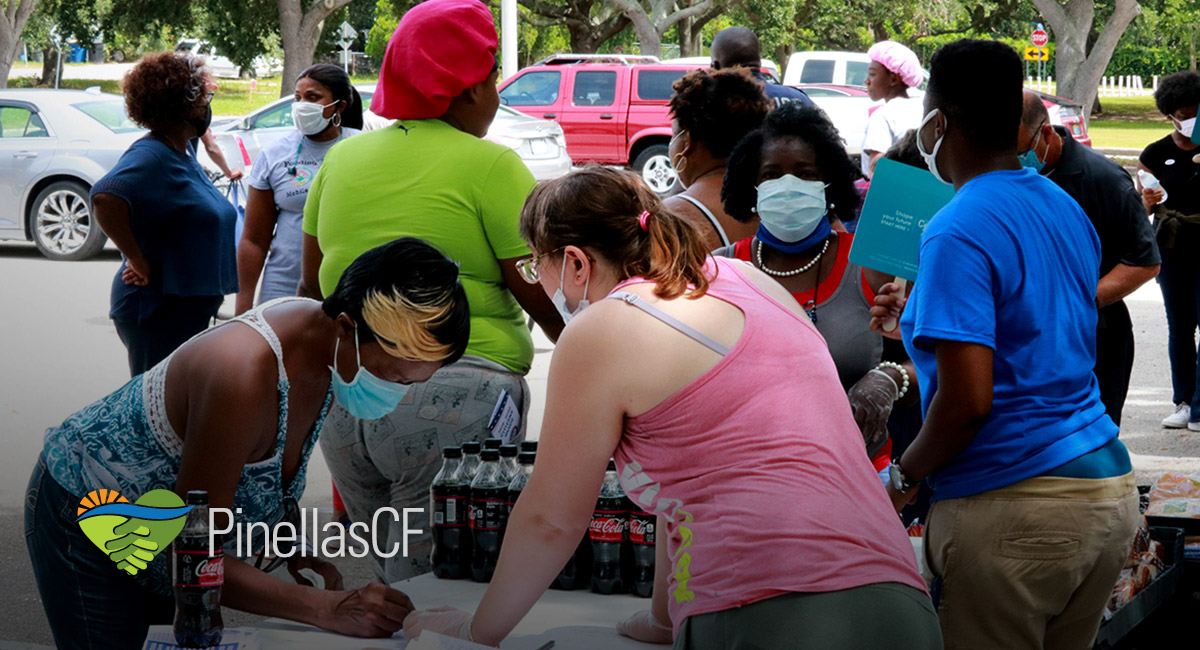 Community members sign up at the Clearwater MLK Center