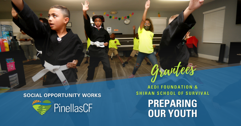 A group of students practice martial arts and learn life skills at Shihan School of Survival’s Youth on Track program.